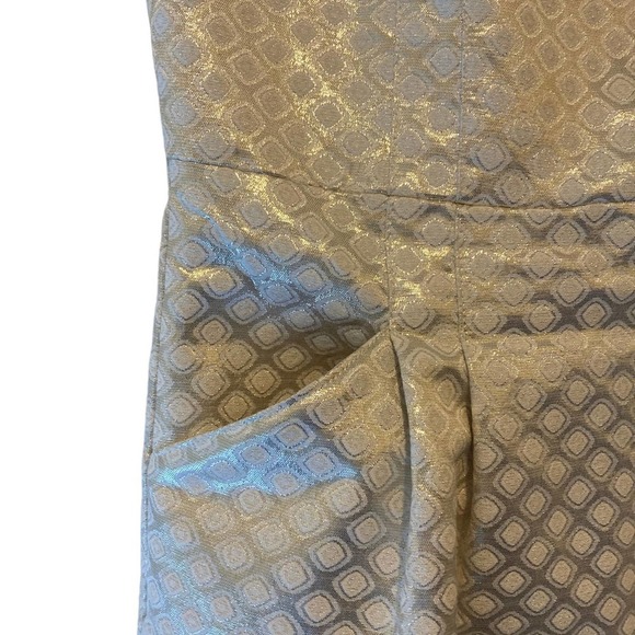 Glam Gold and Ivory Cocktail Dress - Size 8 - Picture 4 of 5